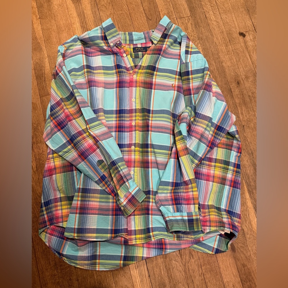 Ralph Lauren Colorful Plaid Button-Up Shirt